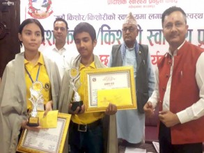 प्रदेश किशोर÷किशोरी स्वास्थ्य प्रवद्र्धन ताराको उपाधि बैतडीका प्रकाश र कैलालीका स्मृतिलाई 